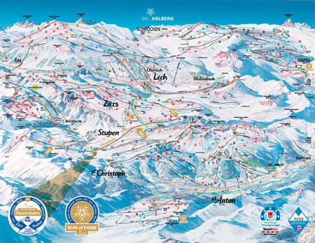 Map skiarea arlberg